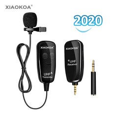 XIAOKOA UHF Lavalier Lapel 무선 마이크 녹음 Vlog Youtube 라이브 인터뷰 Iphone Ipad PC Android DSLR