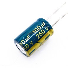 커패시터 250V100UF 고주파 낮은 임피던스 250v 100 미크로포맷 알루미늄 전해 콘덴서 크기 16*25 20%, 12개