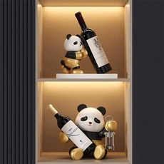 trivella 술장식장 술장식 와인장 와인장식장, 1개, 팬더 와인랙 + 병따개