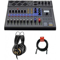 Zoom LiveTrak L-8 휴대용 8채널 디지털 믹서/레코더(AKG K 240 Studio Pro Headphone &amp; XLR 케이블 번들):, 단일옵션