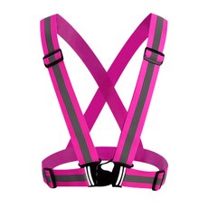 조정 가능한 안전 조끼 하이라이트 반사 스트랩 작업 러닝 라이딩 탄성 밴드, elastic pink, 1개