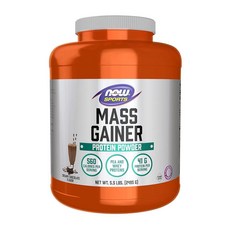 나우푸드 NOW Sports Mass Gainer 단백질 파우더 - 크리미 초콜릿 맛 2.5kg5.5파운드, 2.495kg, 1개