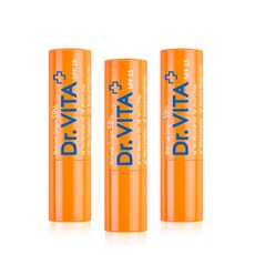 닥터비타 수분공급 촉촉한 입술 비타민 5% 함유 립트리트 3.6g (자외선차단 립밤 / SPF 15), 단품, 3개