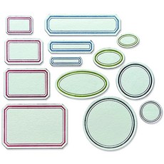 Sizzix Sizzx Thinlits 다이 세트 13PK 빈티지 라벨 Tim Holtz 제작 | 665929 | 챕터 3 2022 멀티컬러