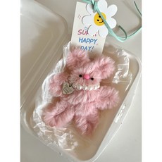 무료선물포장 모루 인형 완제품 키링 가방키링 진주목걸이 키홀더 선물 5컬러