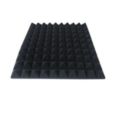 Nikooo 6pcs 50x50x5cm 스튜디오 음향 폼 방음 폼 흡수 처리 패널 사운드 웨지 보호 스폰지, black