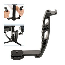 울란지 dh03 dslr 안정기 알루미늄 합금 안정기 l 형 핸들 브래킷 해당 모니터 led 라이트 마이크, 1개(A0), 중국(A0), 단일(A0)