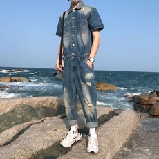 남자반팔청점프수트