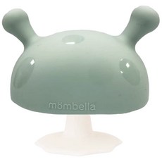 Mombella 啾比小蘑菇固齒器, 食用級矽膠色料, 安全無憂, 柔軟有彈性, 鋼鐵綠, 1個