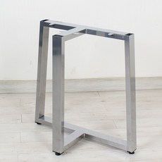 T자형 우드슬랩다리 도금분체(한개당) 테이블 식탁 철재, 700mm(상판부착면)x800mm(바닥면), 높이-640mm, 1개 - 우드슬랩다리