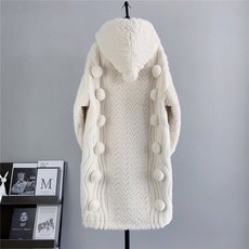 달리아 럭셔리 밍크벨벳 롱코트 여성 후드 겨울 인조밍크