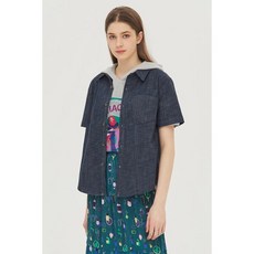 베네통 데님 반팔 블라우스 (BABL94231) 225122