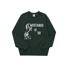 와일드동키 FG-MUSTANGS FOREST GREEN 공용 맨투맨