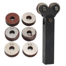 해외직구 1 세트 26mm 듀얼 휠 널링 도구 0.5mm 1mm 2mm 스틸 직경 듀얼 휠 선형 피치 knurl 세트 선반 커터 공작