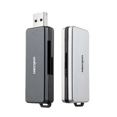유니콘 USB 3.0 슬라이딩방식 휴대용 멀티 카드리더기, 은색(Silver), XC-770A, 1개