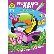 School Zone - Numbers Fun! Write & Reuse Workbook - Ages 5 to 6 Preschool to Kindergarten Writing