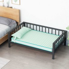 강아지 사계절 애견 철제 반려동물 대형 침대 프레임, 흰색 M 침대(매트 포함)