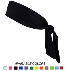 [미국] 511963 Kenz Laurenz Headbands Tie on Headband for Women Men Running Athletic Hair Head Band Ela, Black