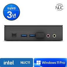 인텔 NUC11ATKC2 미니PC 사무용 산업용 컴퓨터, RAM 8GB + NVMe 256GB, WIN11 Pro, 8GB