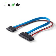 Lingable SATA 5V 케이블 직렬 ATA 22 핀 7 15 암 슬림 라인 SATA 13 핀 7 6 암 F/F 커넥터 익스텐션 변환기 30cm, 1개