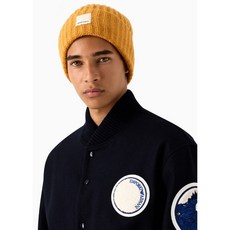 EMPORIO ARMANI Sustainability Values Capsule fisherman-rib wool beanie 6R14081M7EZ10217 Yellow