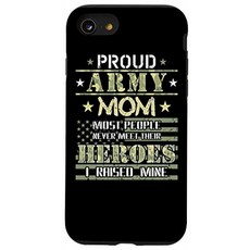 iPhone SE (2020) / 7/8 Proud Army Mom I Raised My Heroes Camouflage Graphics Army Case, 단일옵션