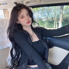 쉬폰가디건 여름 페플럼 스윗 여성 순욕 홍매 목걸이 끈나시 슬립 커버 오픈숄더 튜브탑 상의 4753821042