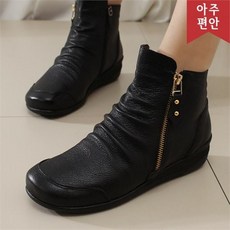 호박슈즈 4.5cm 양가죽 우레탄창 내부쿠션 국내생산 사이드 지퍼 앵글부츠 110519
