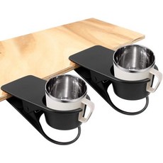 3Pc 음료 컵 홀더 클립 탁상 Adirondack 의자 및 물 소다 커피 머그잔용 홀더(블루 그린 옐로우), 2Pcs Black, 1개