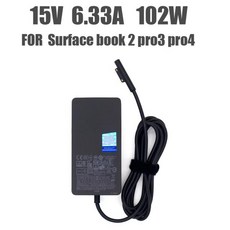 마이크로소프트 서피스 노트북 북 2 고 프로 6 7 5 4 3 용 충전기 15V 6.33A 102W 1.5A, 04 without AC Cable, 01 Black