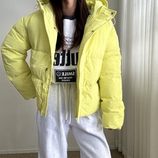 에이치스 비비드 컬러 가볍고 포근 웰론 숏 후드패딩 점퍼