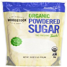 Woodstock Evap Cane Sugar Powdered At least 95% Organic 16 oz, 1개, 0.473l