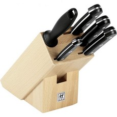 즈윌링 Zwilling 메신저블록 고메 6 teilig 에델스탈 실버/슈바르츠 38 x 28 cm 6-Einheiten 나이프, 1개