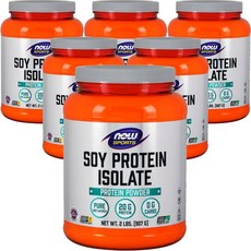 나우푸드 소이 프로틴 아이솔레이트 단백질 보충제 비건 글루텐 프리, 907g, 6개