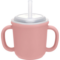 에디슨 국산 스스로 실리콘 양손 빨대컵 200ml, 핑크, 1개