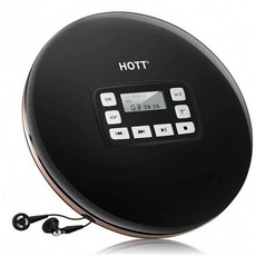 블루투스가 있는 휴대용 CD 플레이어 헤드폰이 있는 개인용 컴팩트 디스크 플레이어/LCD 디스플레이/USB 전원 어댑터/Aux 케, 단일옵션, 단일옵션