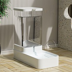 PCTN 애완동물 고양이 강아지 자동급수기(4L) + 자동급식기(2kg), 1개, 화이트 급수기, 4L