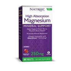 나트롤 마그네슘 하이 앱솔션 250mg 크랜베리 애플 츄어블 타블렛 베지테리안, 1개, 60정