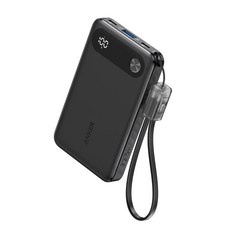 앤커 파워뱅크 10000mAh 22.5W 보조배터리 고속충전 기내반입 C타입 케이블 일체형 아이폰 갤럭시, 블랙, A1257