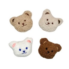차량용 헤드레스트 후크 곰돌이 걸이 자동차 고리 후크 행거 4color, 라이트브라운, 3개
