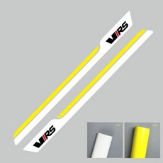 스코다 파비아 V/RS 스포츠 스트라이프 콤비 MK3 레이싱 액세서리 자동차 바디 도어 사이드 장식 데칼 2, 04 White-yellow