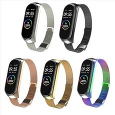 XIAOMI MI Band 3 4 5 6 금속 시계 밴드 스마트 팔찌 MIBAND 용 스테인레스 스틸 손목 스트랩