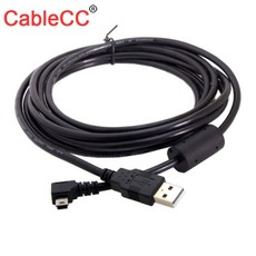 카메라케이블 CY Zihan 미니 USB B 타입 5pin 남성 왼쪽 90도 2.0 데이터 케이블 페라이트 3.0m, 01 3m, 1개
