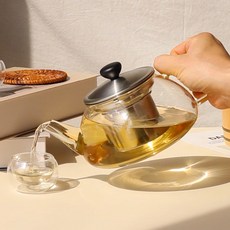 스위티 꿀단지 티포트 950ml 내열유리 스텐거름망 ST8029, 1개, 투명