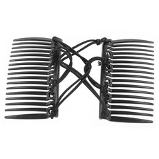 1/2pcs 신축성 매듭이있는 더블 콤 헤어 클립 조절 가능한 탄력적 인 헤어 핀 여자 여자 updo ponytail holder barrettes 액세서리, 검은색