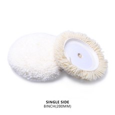 spta폴리셔 SPTA 싱글 페이스 모직 연마 패드 폴리셔용 후크 및 루프 버핑 천연 양모, 8Inch single side_2 Pcs