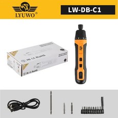 드라이버 LYUWO 미니 무선 전기 스크루 충전식 1300mah 파워 드릴 비트 다기능 분해 토크 수리 도구, 02 LW-DB-C1_01 EU, 02 LW-DB-C1_01 EU