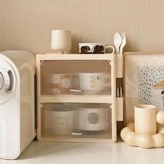 CuteQueen 귀여운여왕 주방 컵 선반 벽걸이 방진 거실 탁상 찻잔 수납 선반, 노란색 더블 레이어 크림