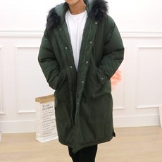 워너빅 남자 빅사이즈 야상 롱 패딩 라쿤 오리털