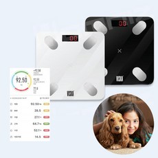 어린이 반려동물 체중 체크 모두 가능한 블루투스 인바디 디지털 체중계, 블랙